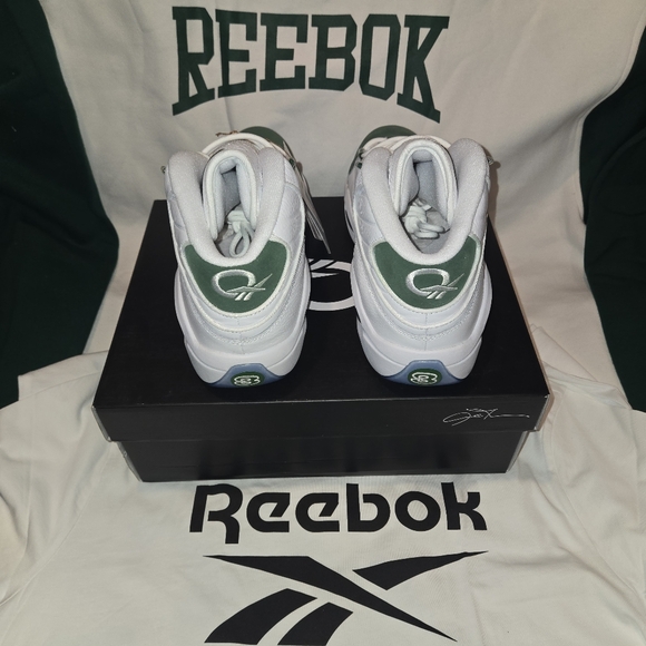 SOLD!! Mens Reebok Allen Iverson Question Mid Pine Green/White - Picture 3 of 10